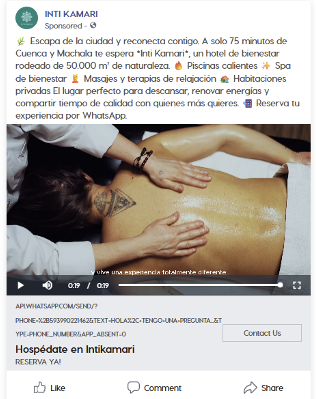 Example client sponsored post shown on Facebook