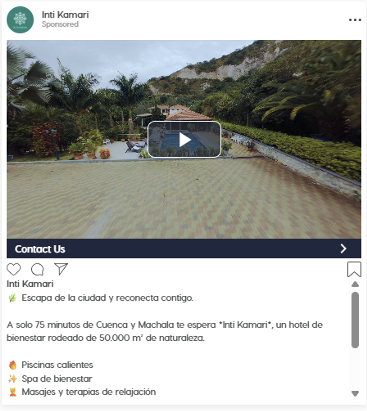 Example client sponsored post shown on Instagram